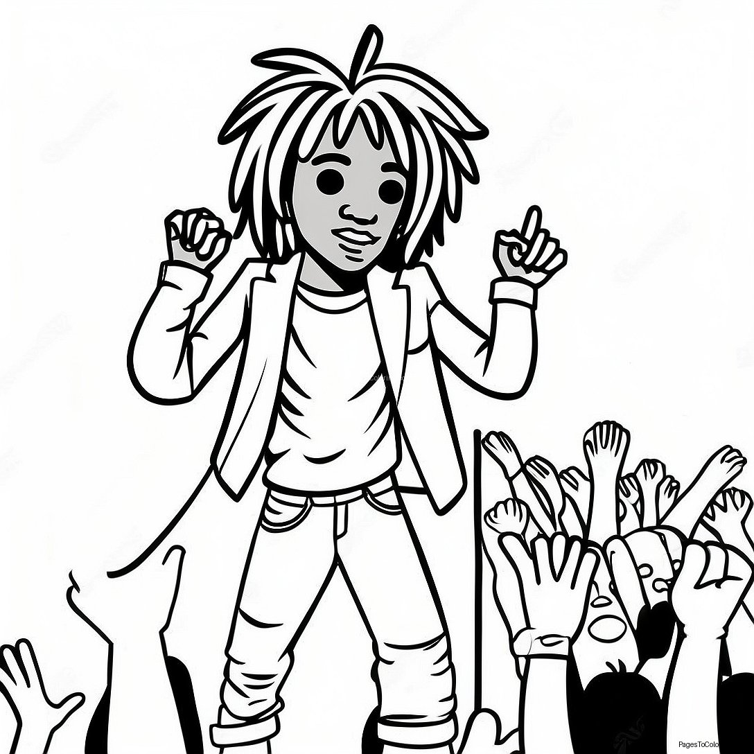 Lil Uzi Vert Performing On Stage Coloring Page 61843 49741