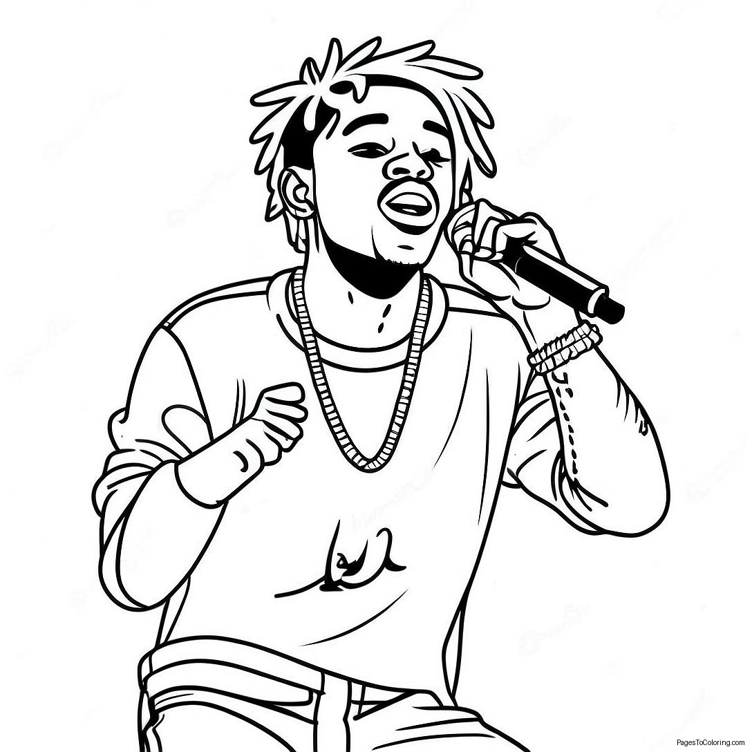 Lil Uzi Vert Performing On Stage Coloring Page 61843 49742
