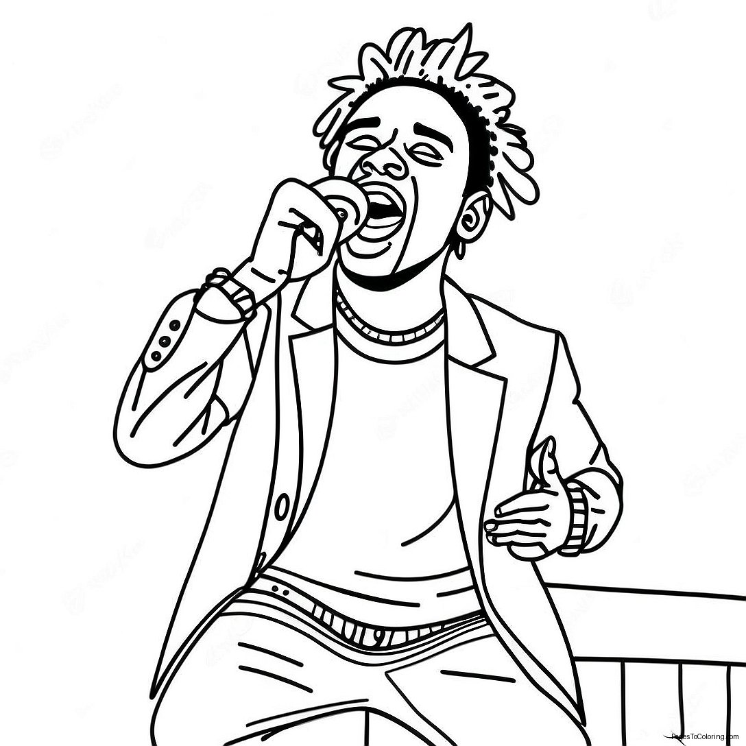Lil Uzi Vert Performing On Stage Coloring Page 61843 49743