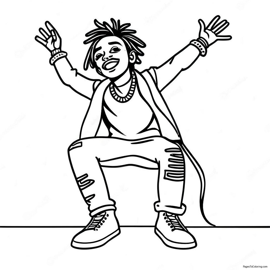 Lil Uzi Vert Performing On Stage Coloring Page 61843 49744