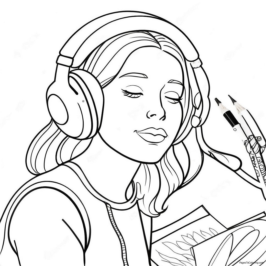 Listening Coloring Page 35082 28225