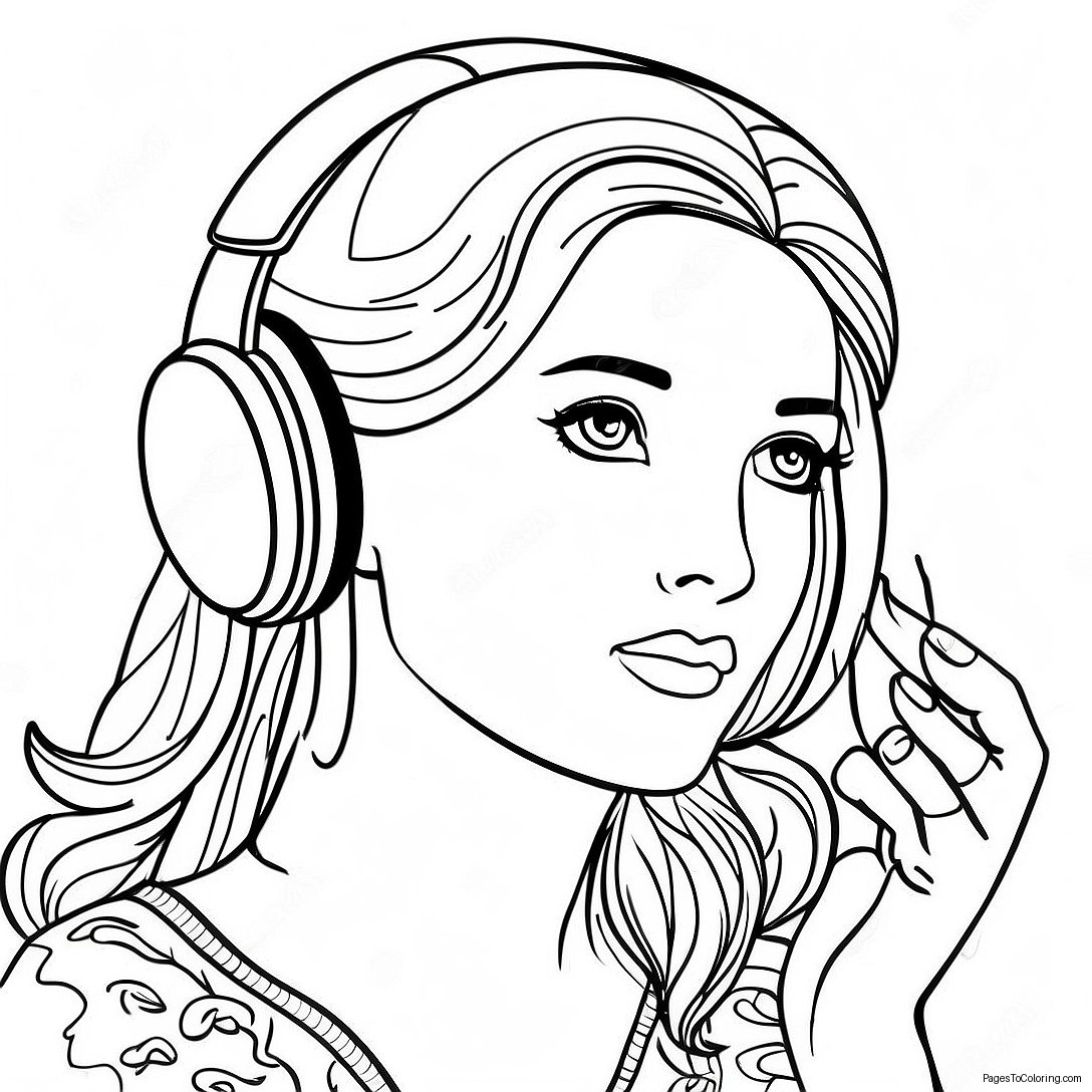 Listening Coloring Page 35082 28226