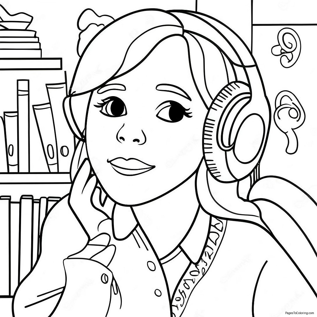 Listening Coloring Page 35082 28228
