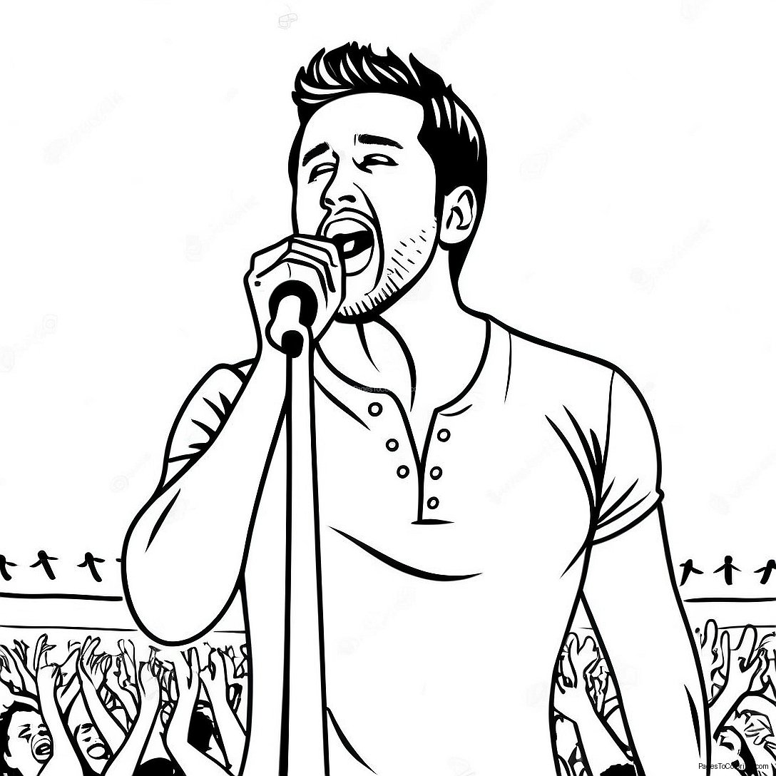 Luke Bryan Singing On Stage Coloring Page 70833 56905