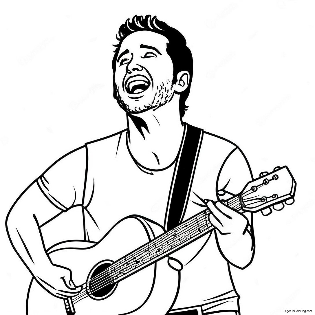 Luke Bryan Singing On Stage Coloring Page 70833 56907