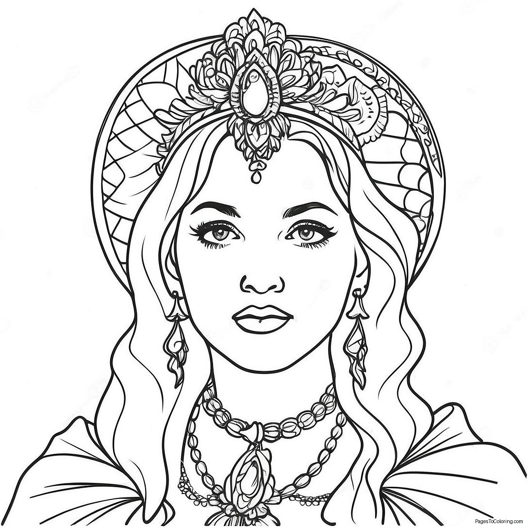 Madonna In Vintage Outfit Coloring Page 48903 39189