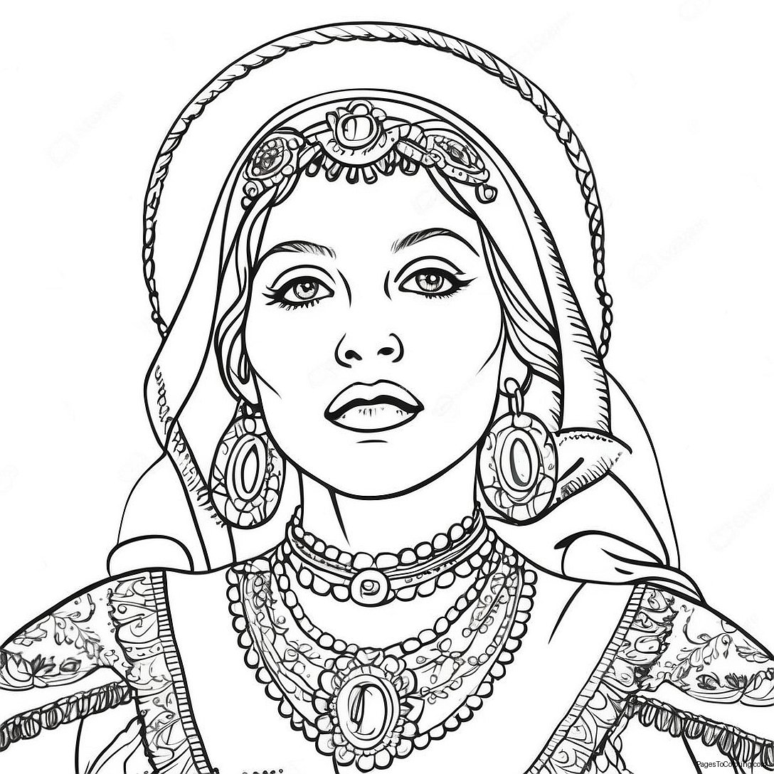Madonna In Vintage Outfit Coloring Page 48903 39190