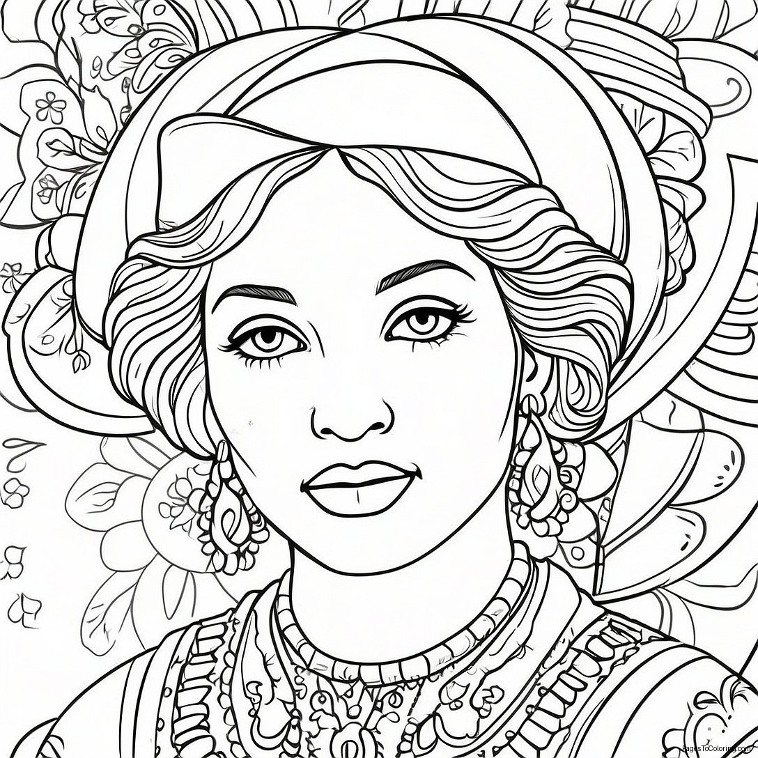 Madonna In Vintage Outfit Coloring Page 48903 39192