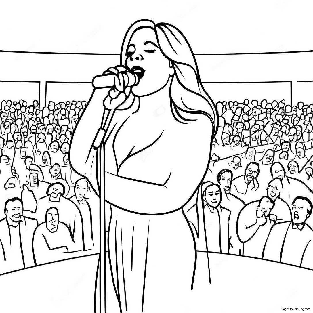 Mariah Carey Singing On Stage Coloring Page 38953 31297