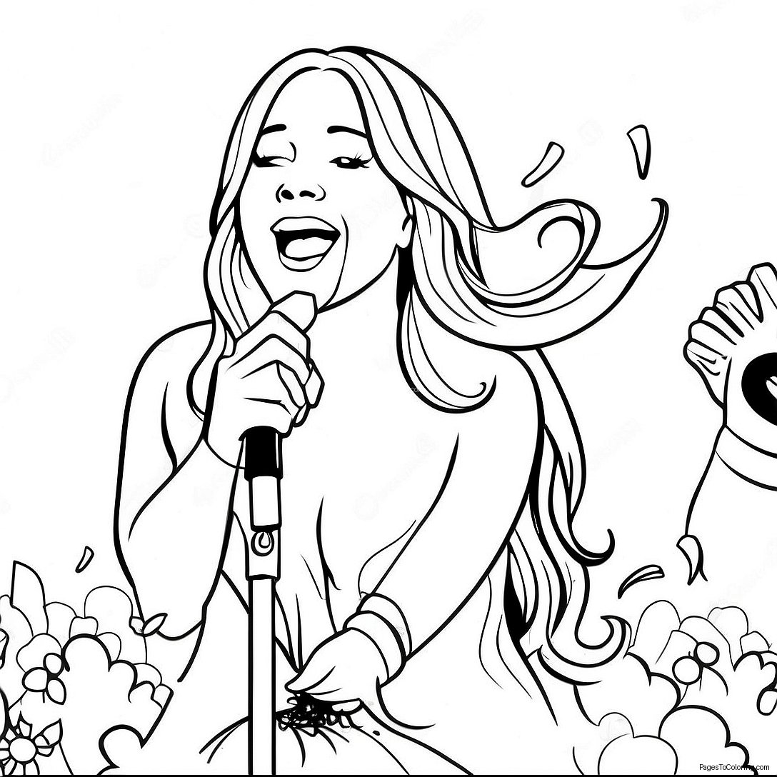 Mariah Carey Singing On Stage Coloring Page 38953 31298