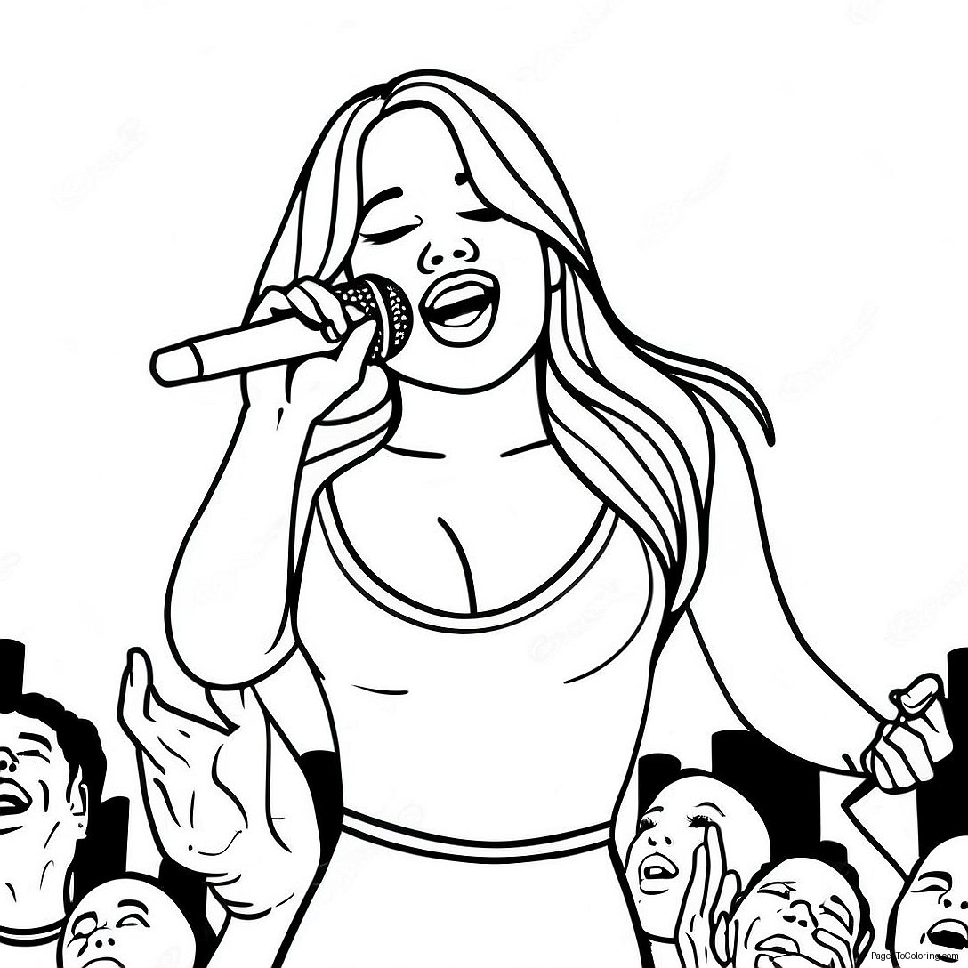 Mariah Carey Singing On Stage Coloring Page 38953 31299