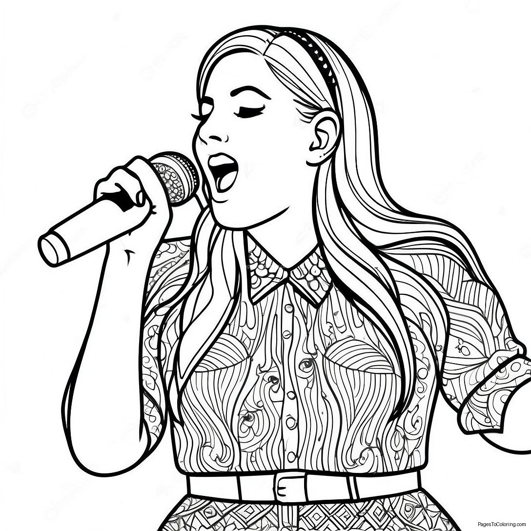 Meghan Trainor Singing On Stage Coloring Page 70143 56353