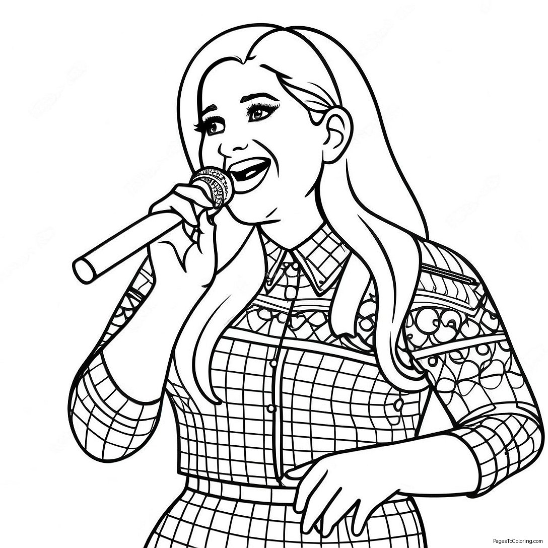 Meghan Trainor Singing On Stage Coloring Page 70143 56355