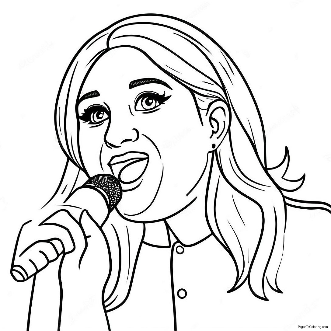 Meghan Trainor Singing On Stage Coloring Page 70143 56356
