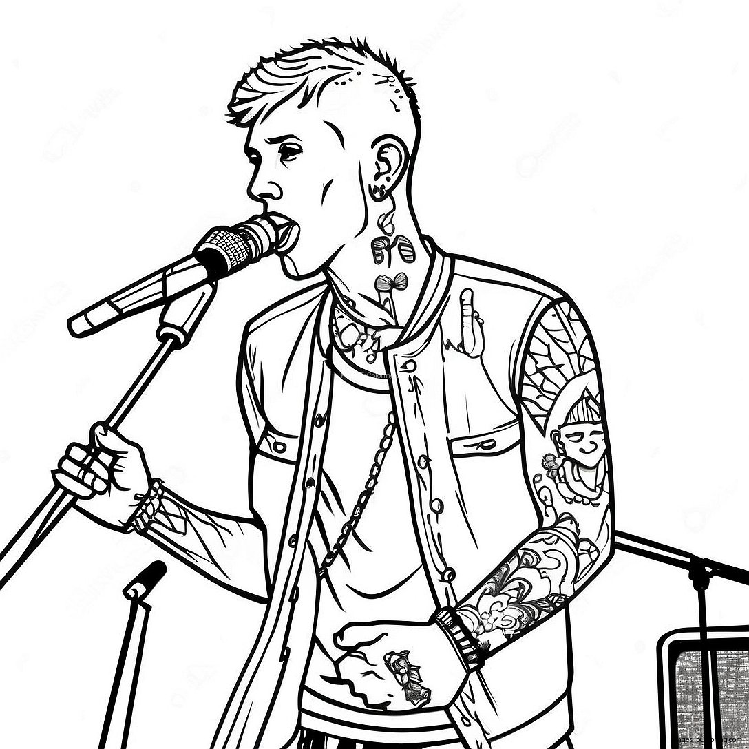 Mgk Performing On Stage Coloring Page 65153 52377