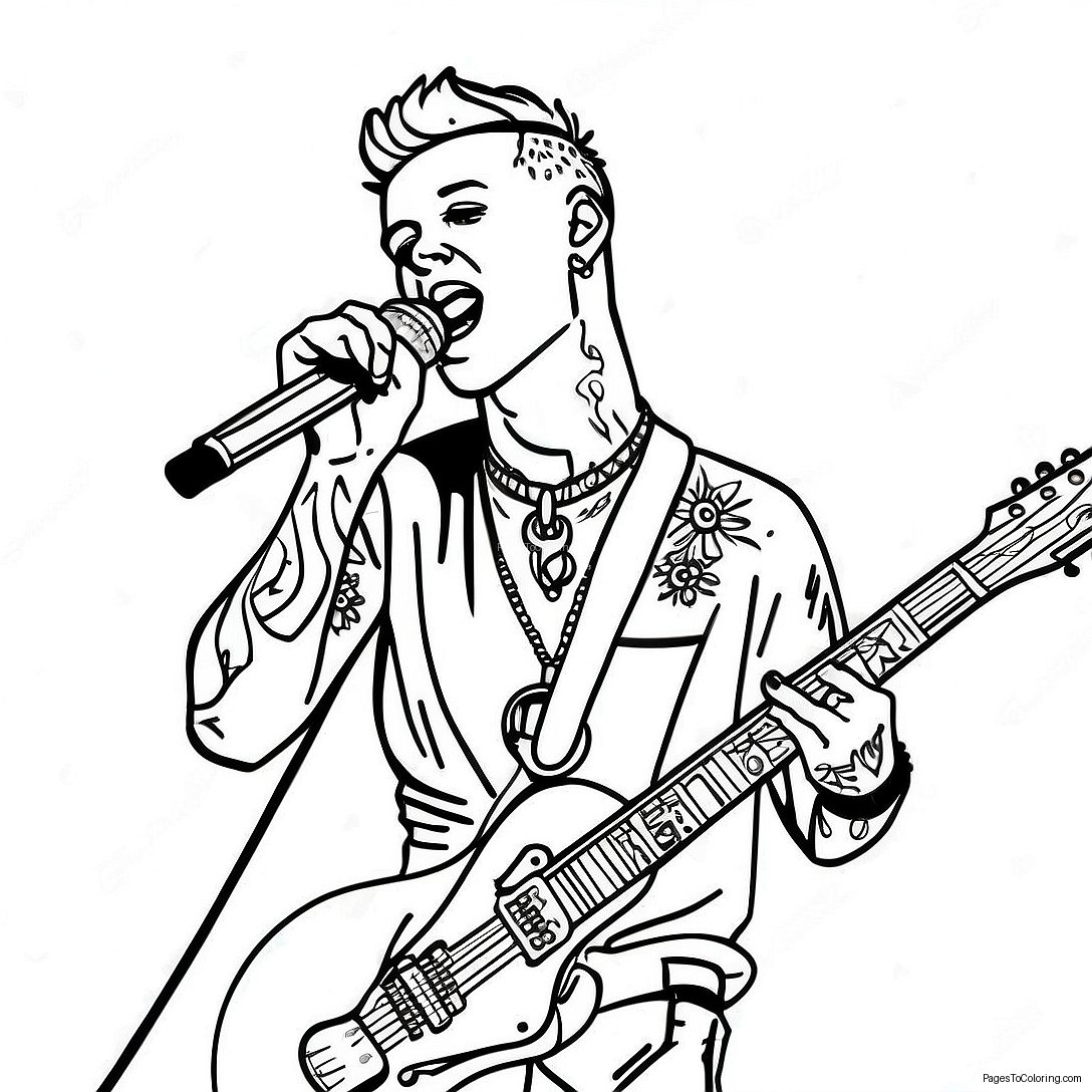 Mgk Performing On Stage Coloring Page 65153 52378