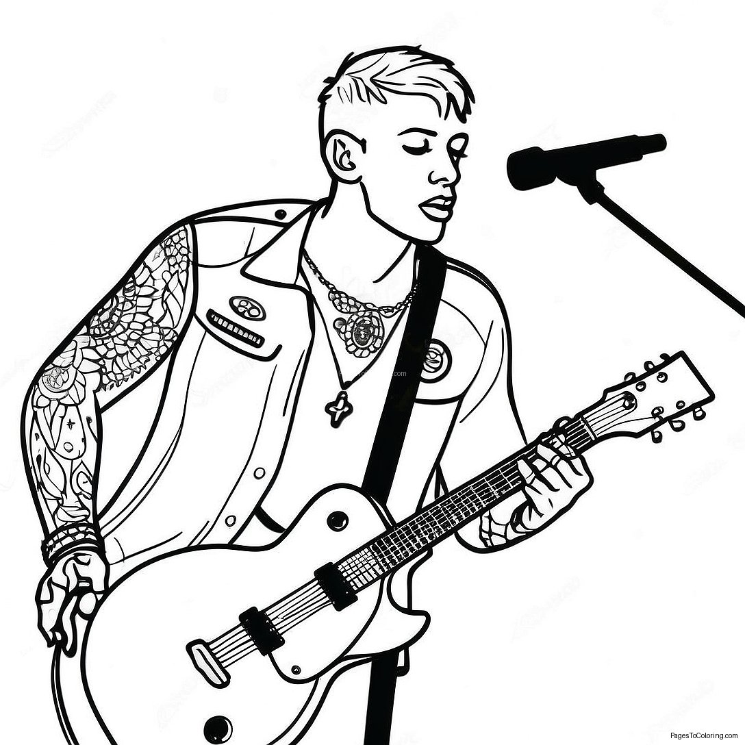 Mgk Performing On Stage Coloring Page 65153 52379