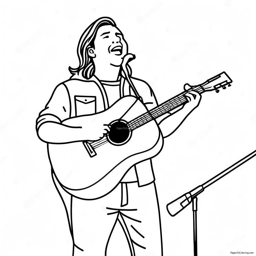 Morgan Wallen Singing On Stage Coloring Page 5742 4746