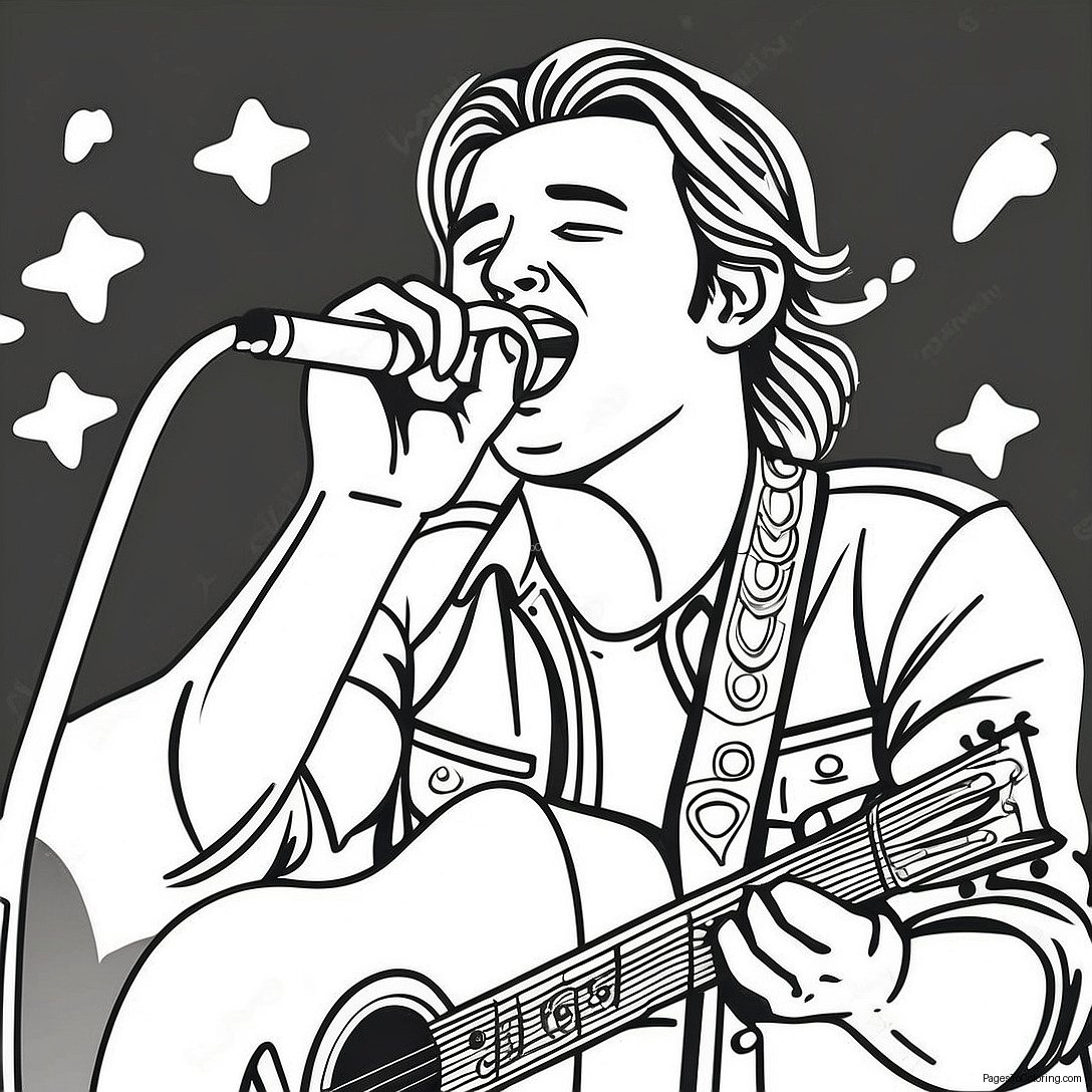 Morgan Wallen Singing On Stage Coloring Page 5742 4747