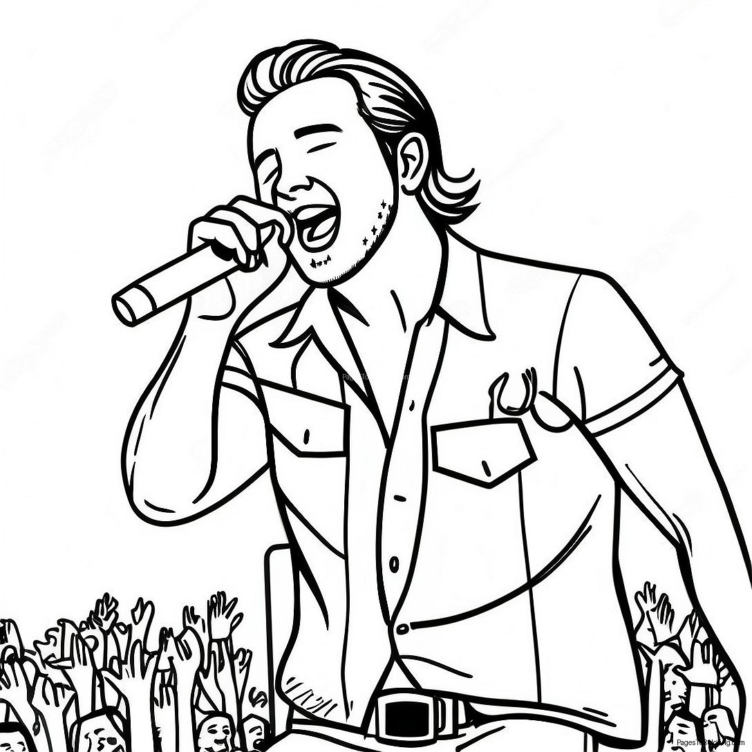 Morgan Wallen Singing On Stage Coloring Page 5742 4748