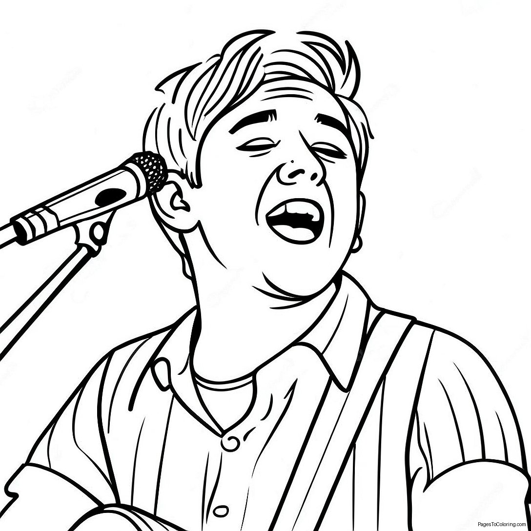 Niall Horan Singing On Stage Coloring Page 69503 55841