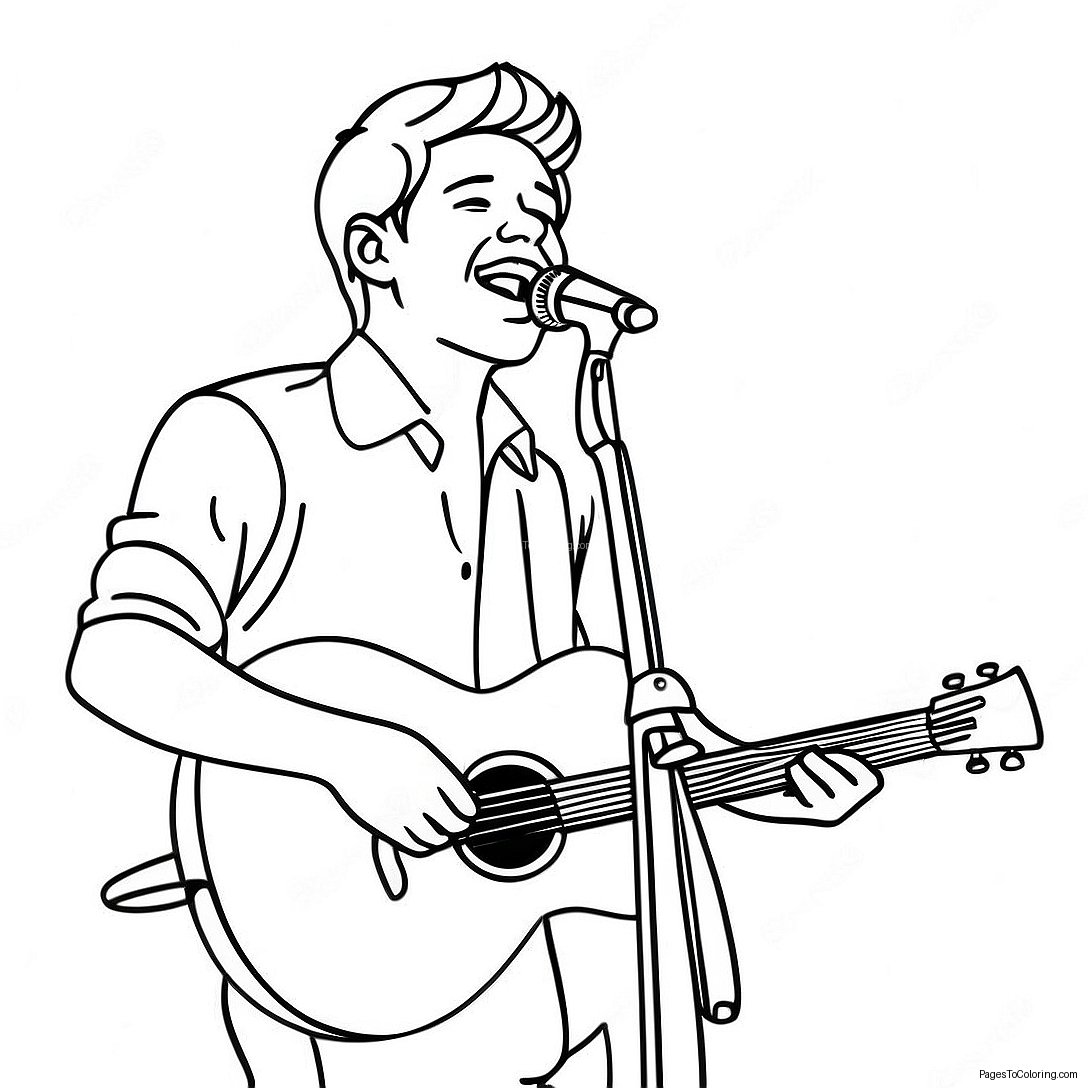 Niall Horan Singing On Stage Coloring Page 69503 55842
