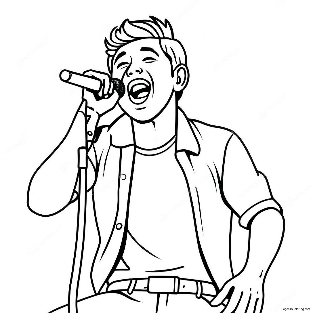 Niall Horan Singing On Stage Coloring Page 69503 55843