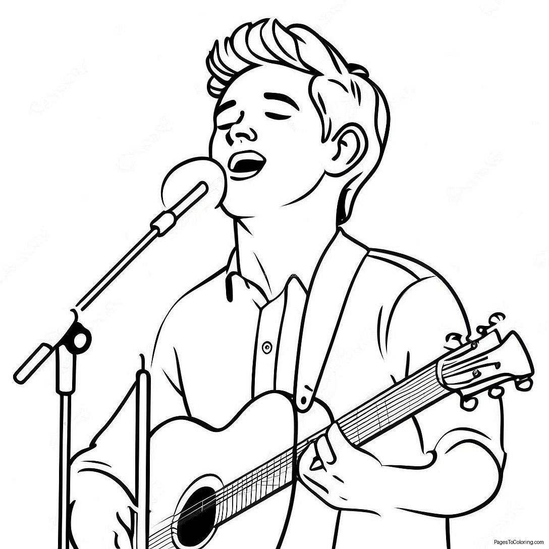 Niall Horan Singing On Stage Coloring Page 69503 55844