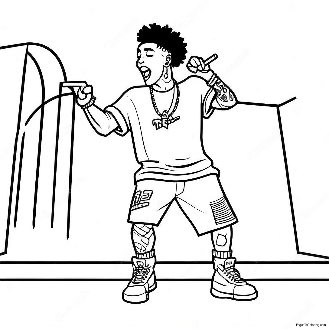 Nle Choppa Performing On Stage Coloring Page 24394 19749
