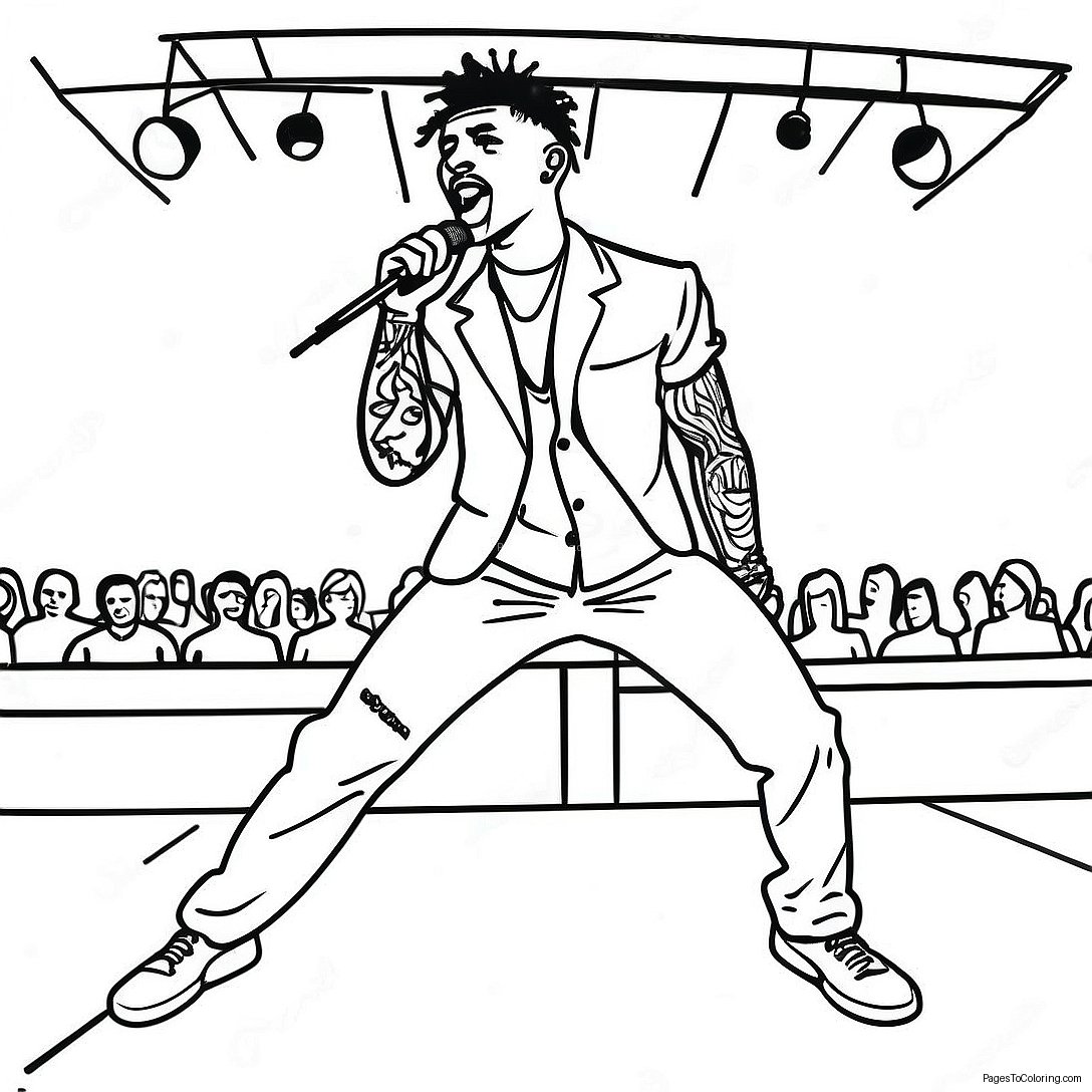 Nle Choppa Performing On Stage Coloring Page 24394 19750