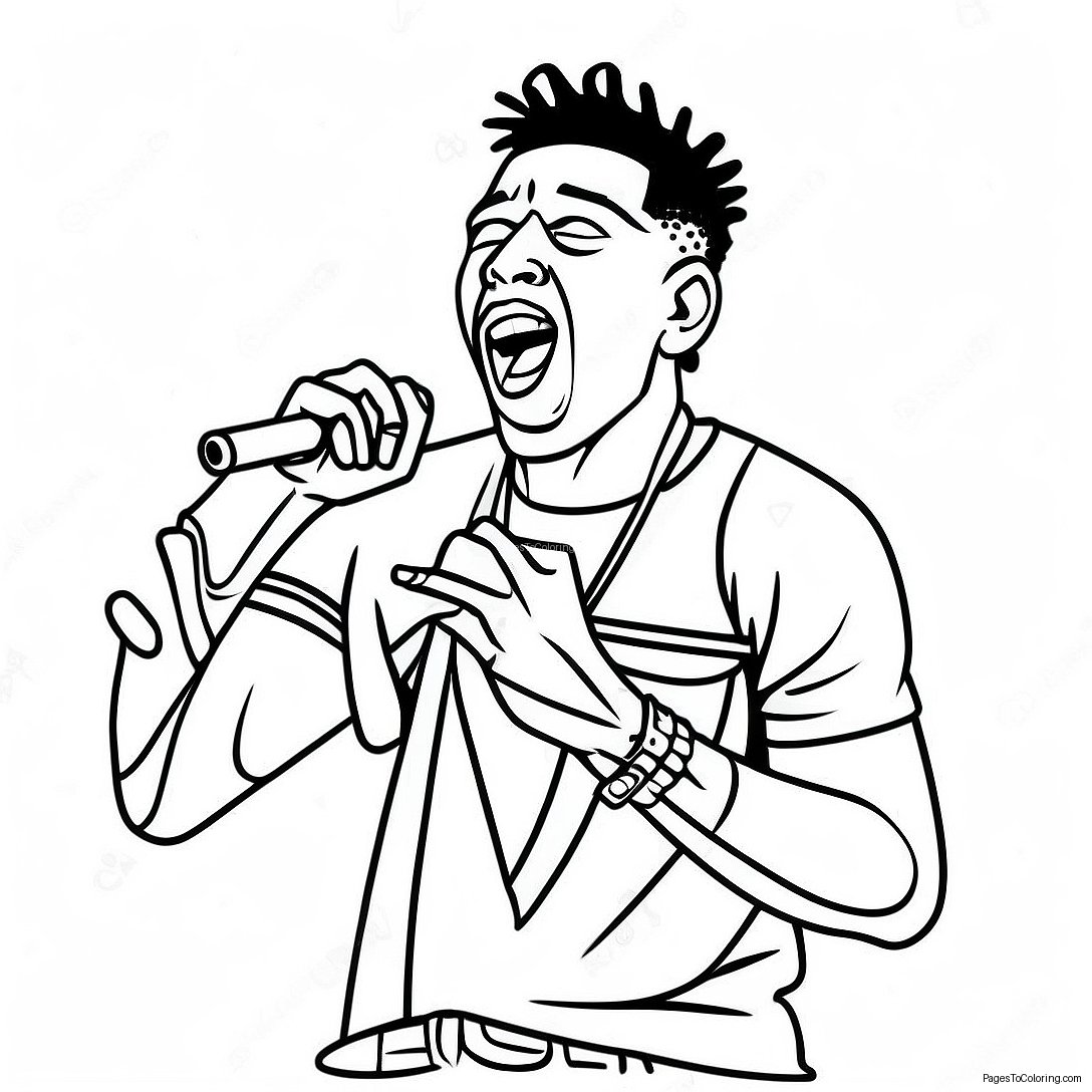 Nle Choppa Performing On Stage Coloring Page 24394 19751