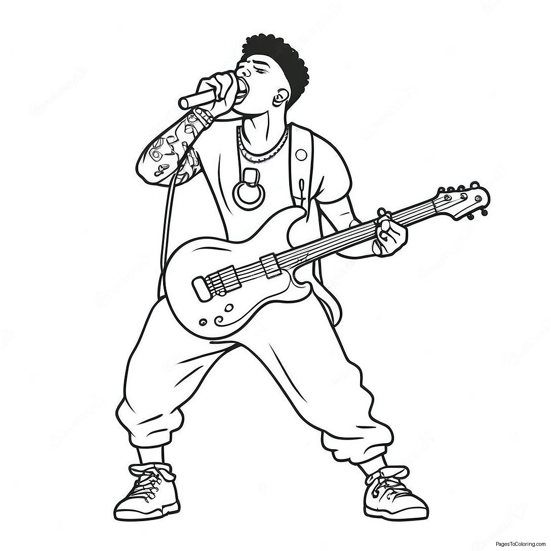 Nle Choppa Performing On Stage Coloring Page 24394 19752