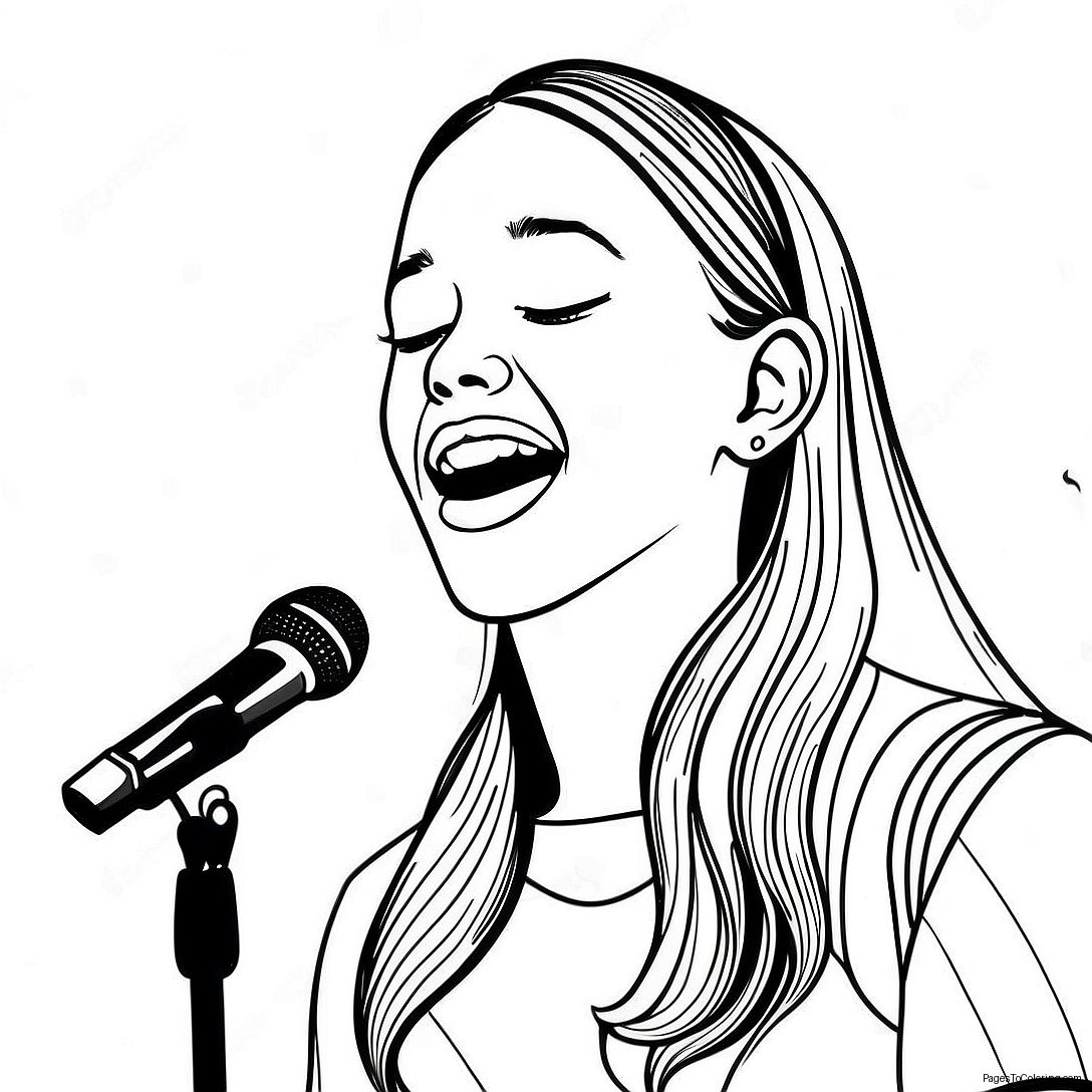Olivia Rodrigo Singing On Stage Coloring Page 2382 2017