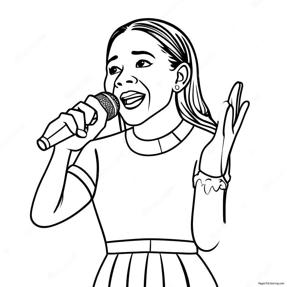 Olivia Rodrigo Singing On Stage Coloring Page 2382 2018
