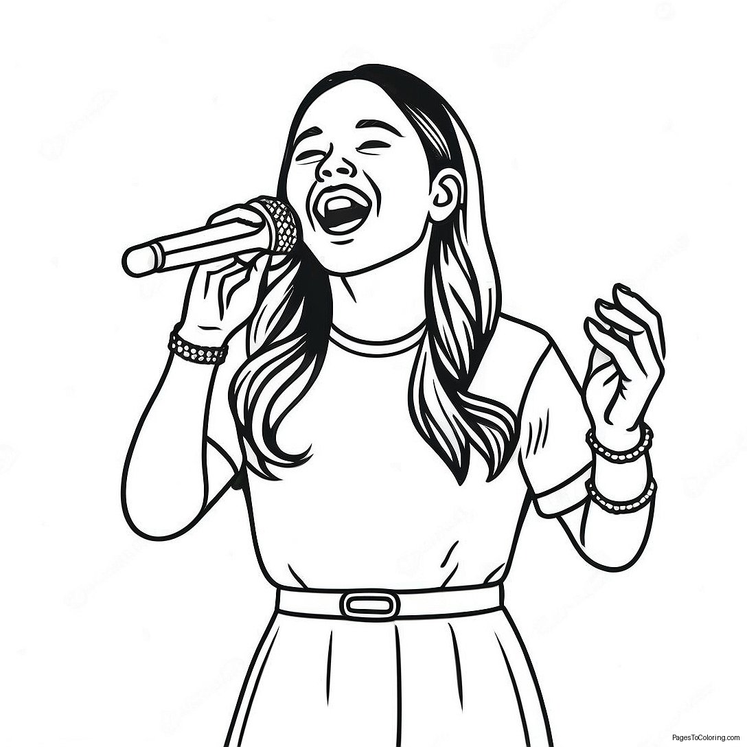 Olivia Rodrigo Singing On Stage Coloring Page 2382 2019