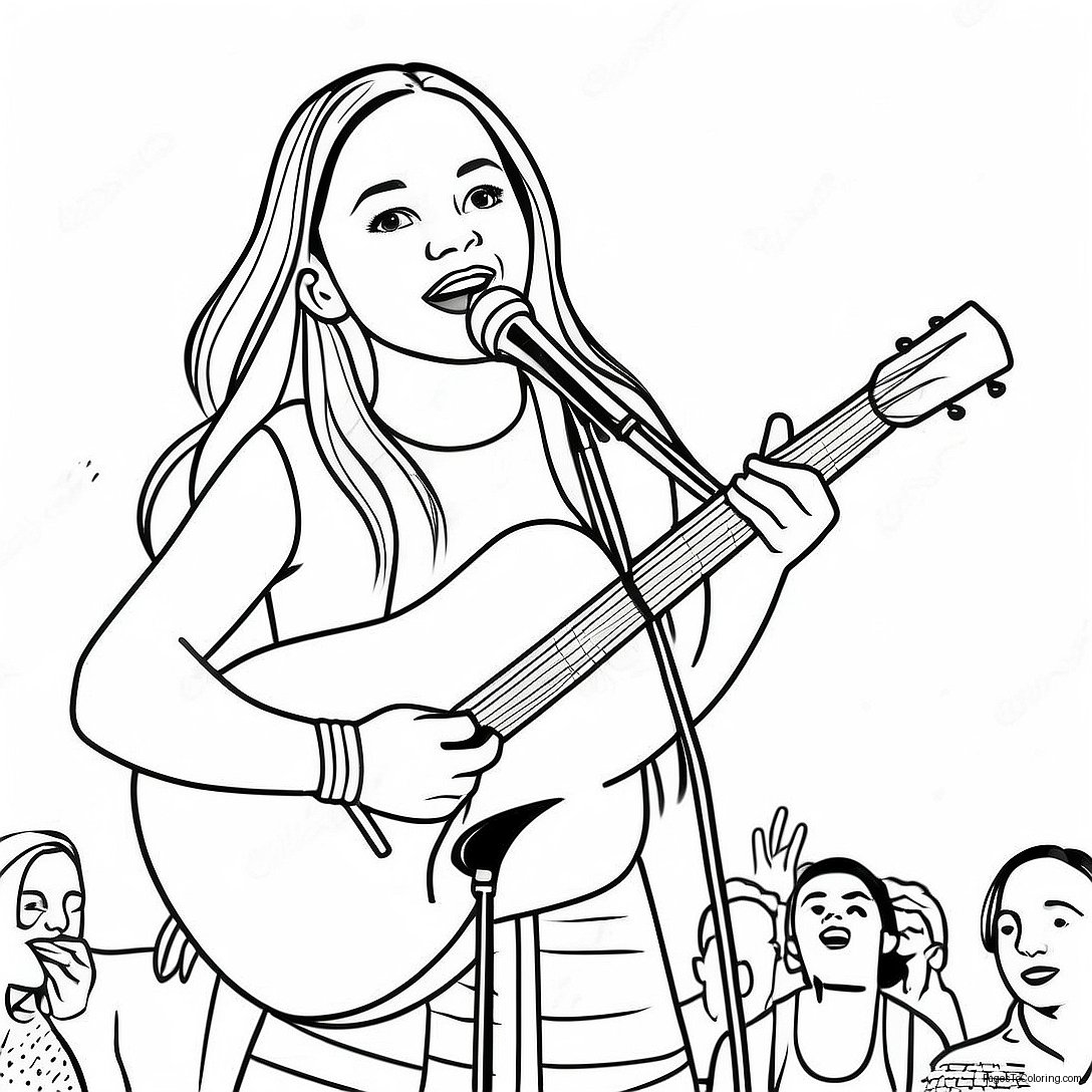 Olivia Rodrigo Singing On Stage Coloring Page 2382 2020