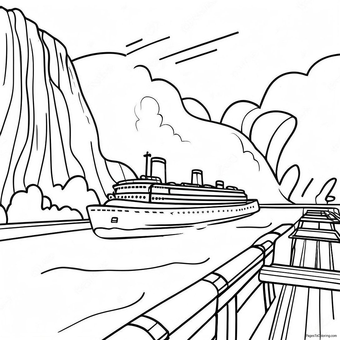Panama Canal Scenic View Coloring Page 43462 34854 Panama Canal Scenic View Coloring Page 43462 34854