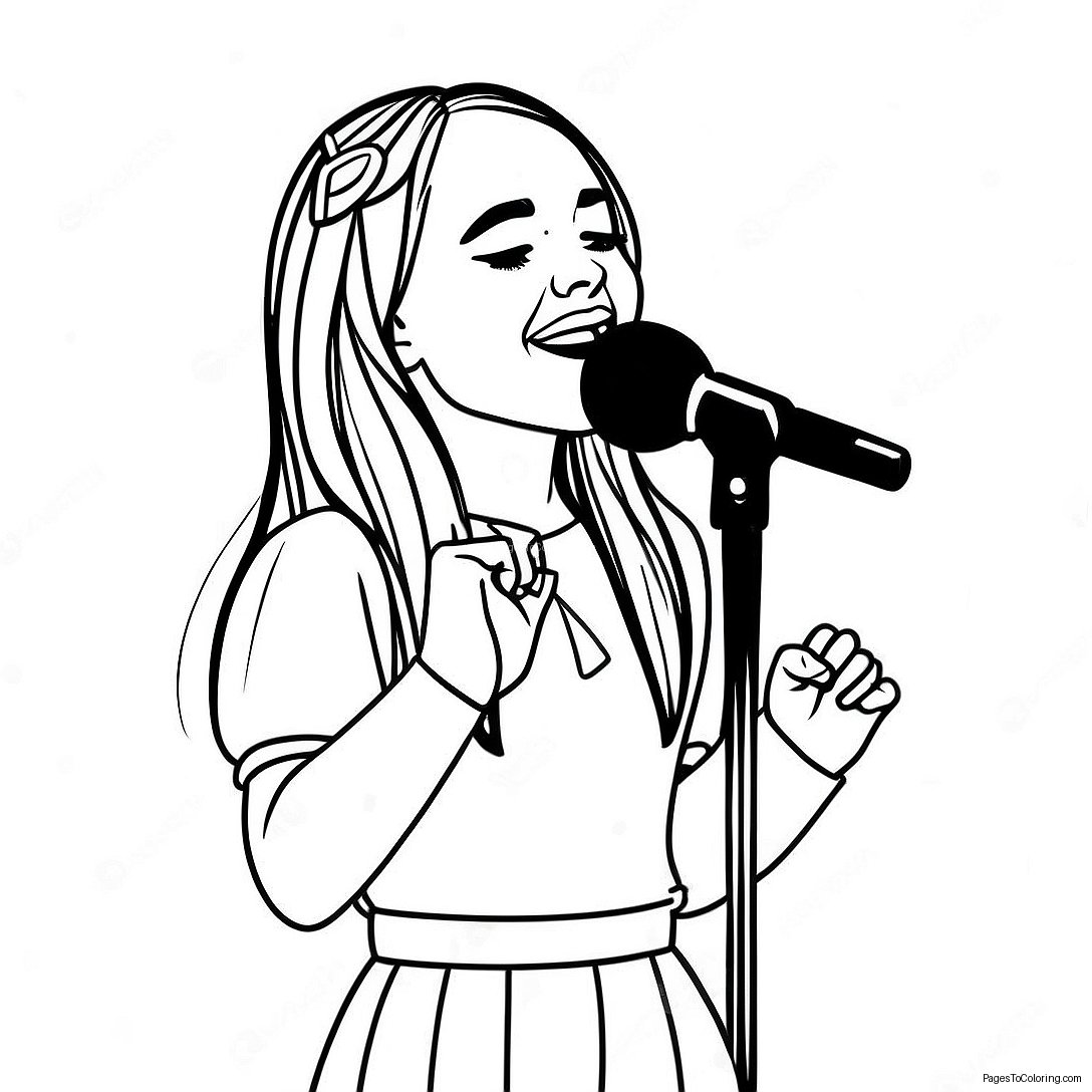 Sabrina Carpenter Singing On Stage Coloring Page 40533 32537
