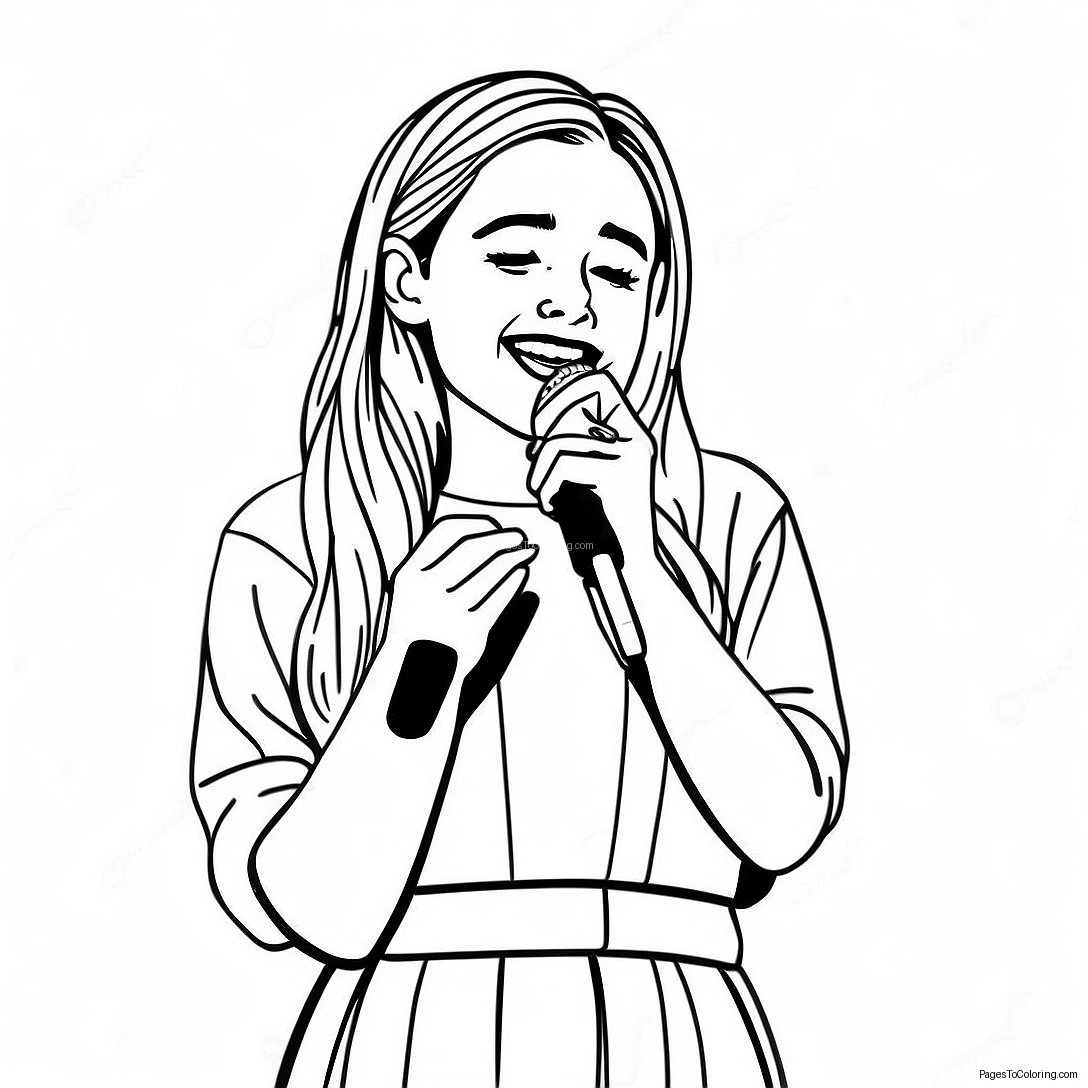 Sabrina Carpenter Singing On Stage Coloring Page 40533 32538