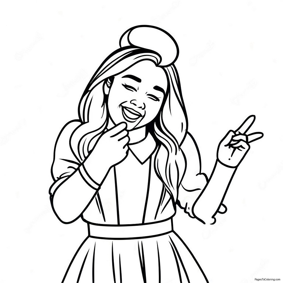 Sabrina Carpenter Singing On Stage Coloring Page 40533 32540