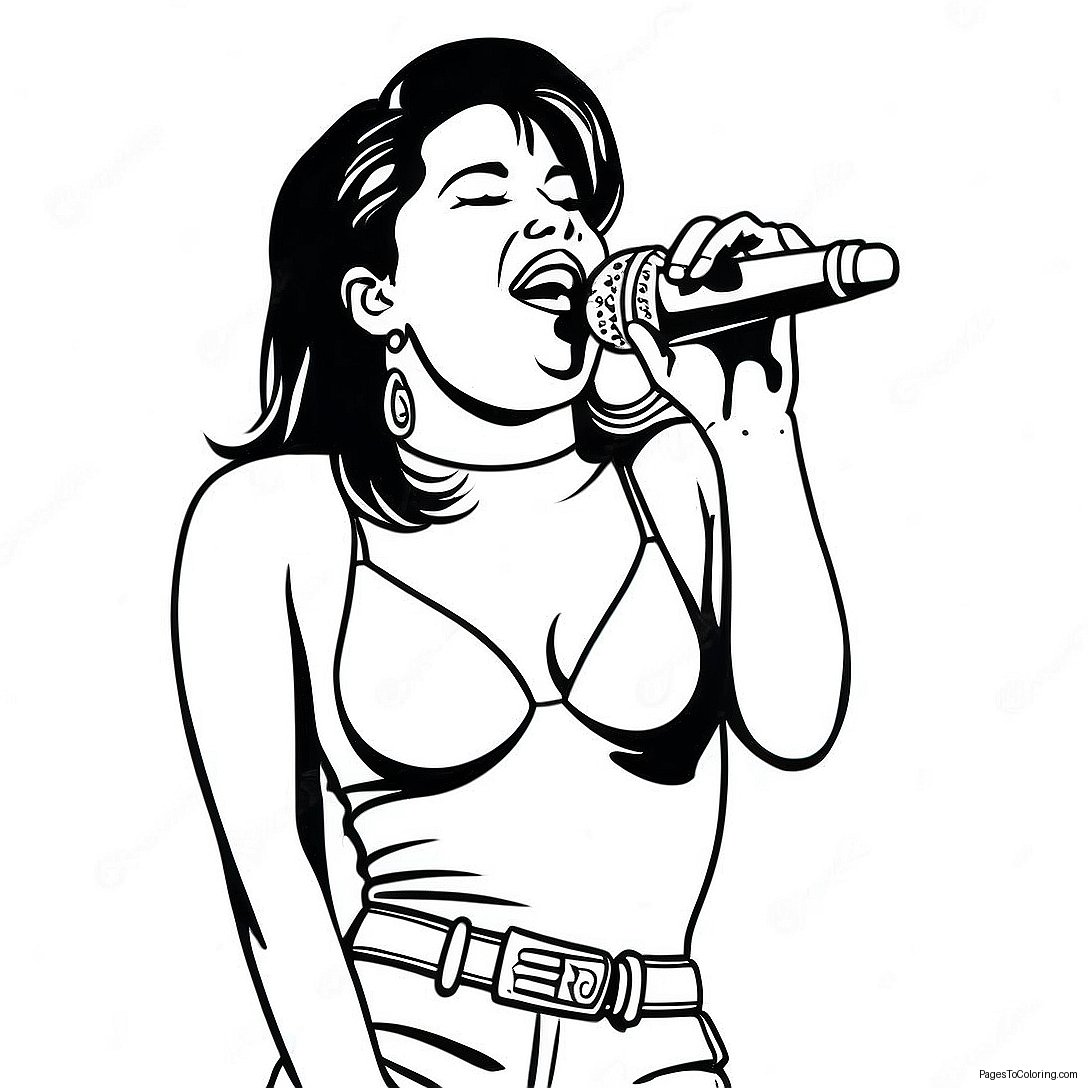 Selena Quintanilla Performing On Stage Coloring Page 8942 7482