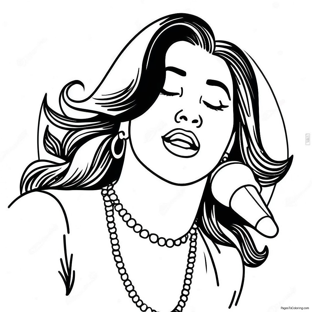 Selena Quintanilla Performing On Stage Coloring Page 8942 7484