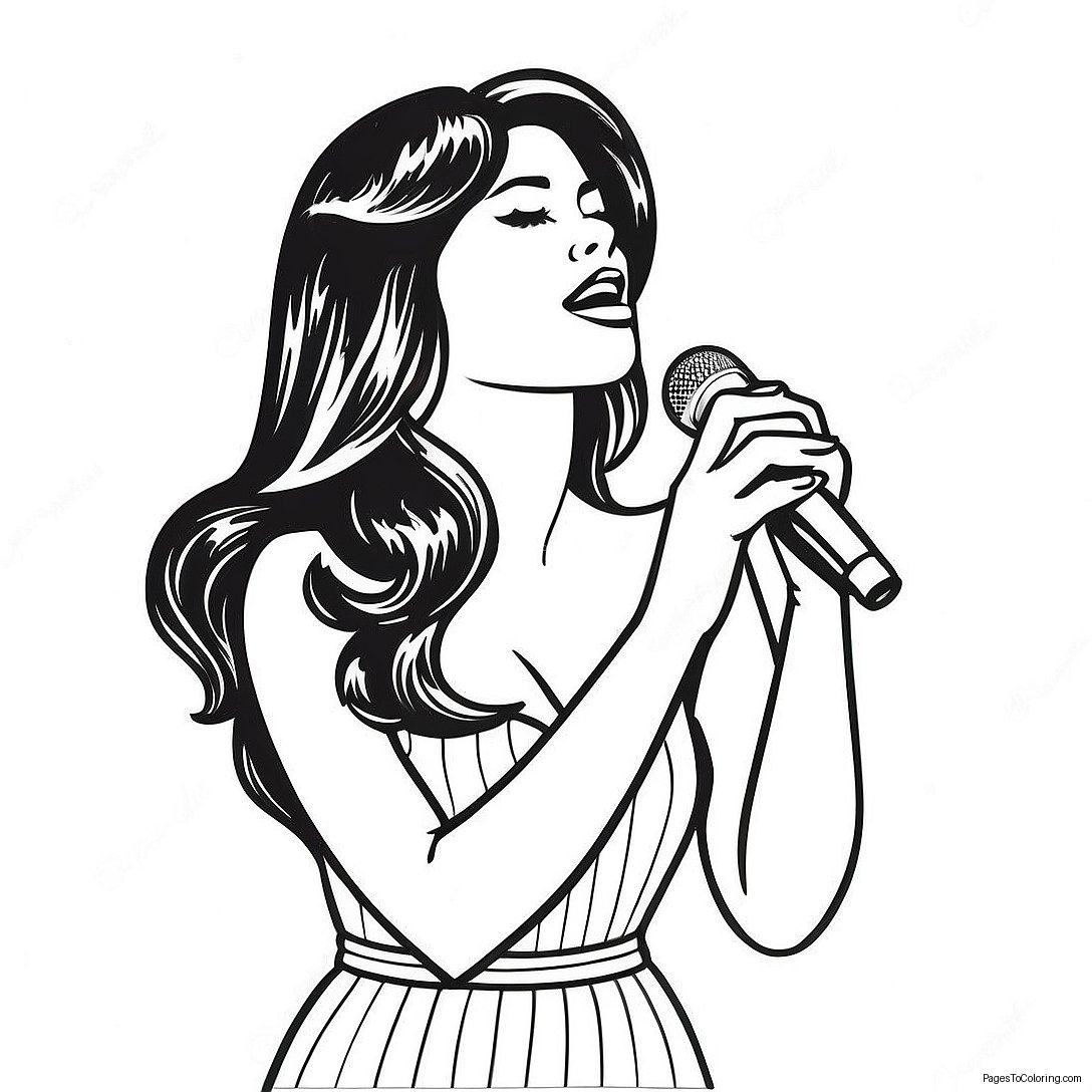 Selena Singing On Stage Coloring Page 10912 9043