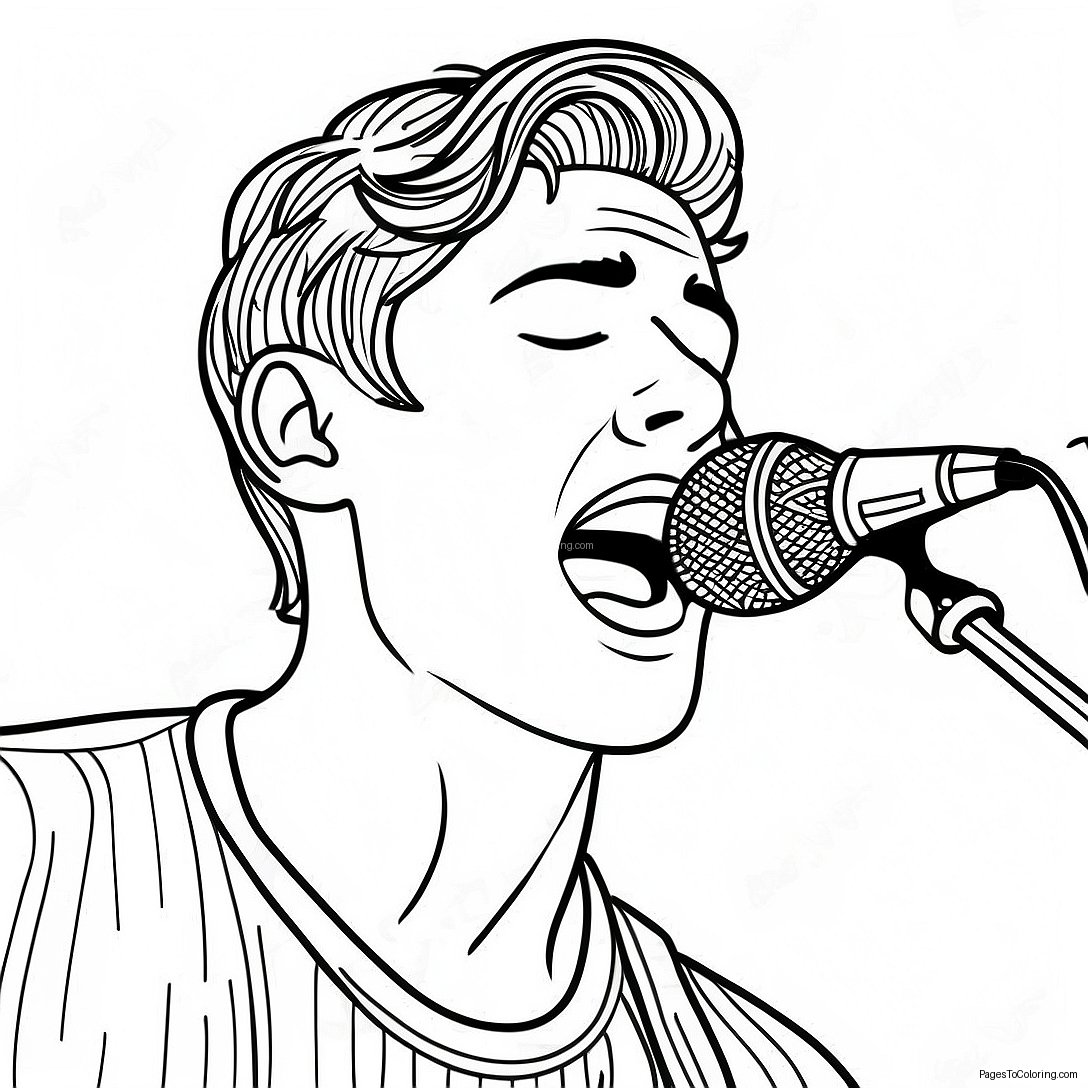 Shawn Mendes Singing On Stage Coloring Page 61043 49113