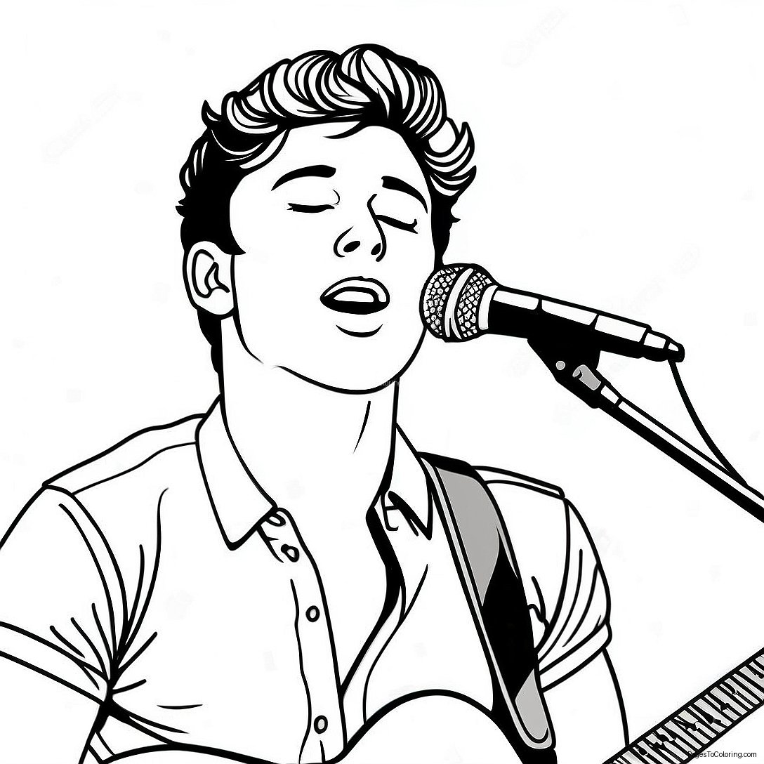Shawn Mendes Singing On Stage Coloring Page 61043 49115