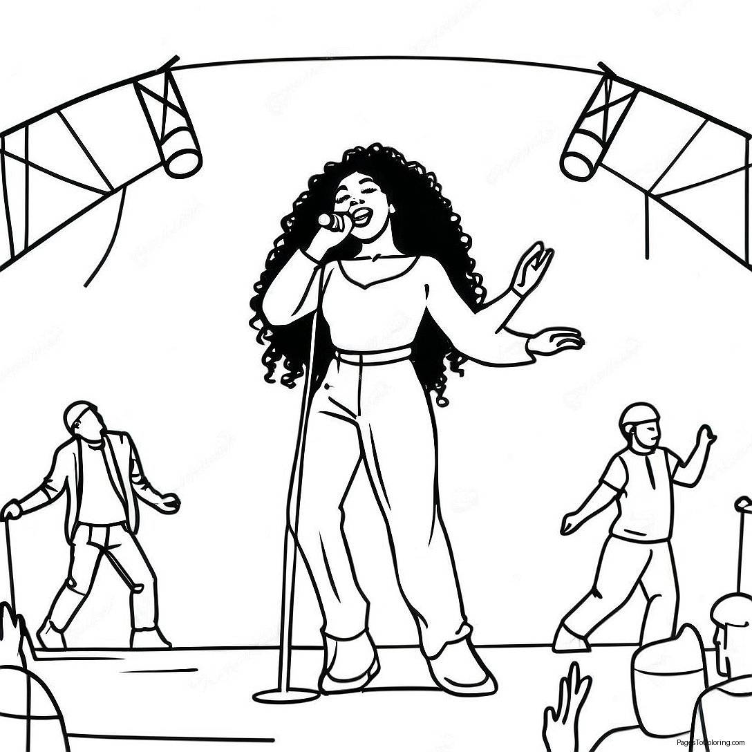 Sza Performing On Stage Coloring Page 34163 27497
