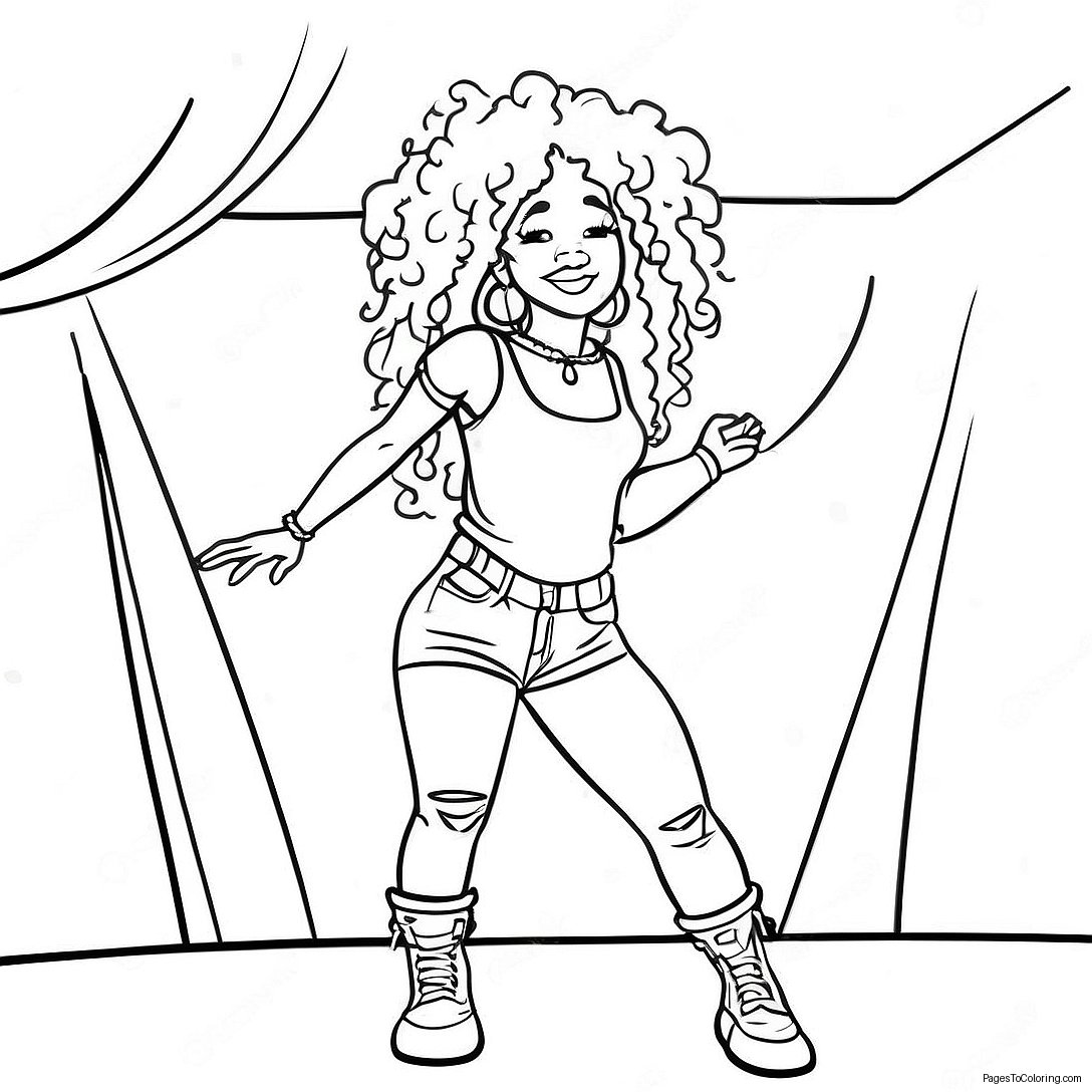 Sza Performing On Stage Coloring Page 34163 27500