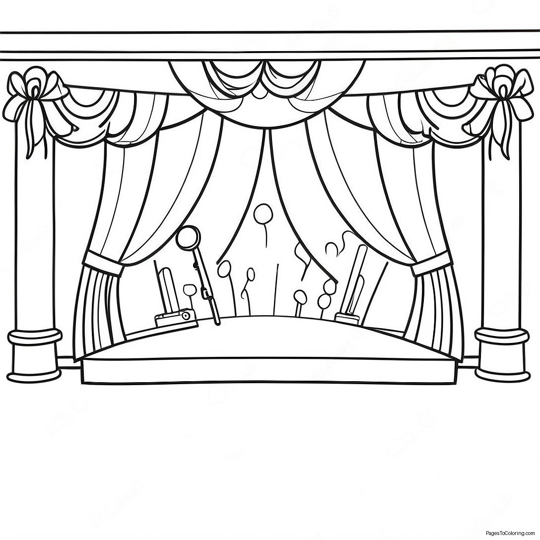 Talent Show Stage Coloring Page 46622 37366