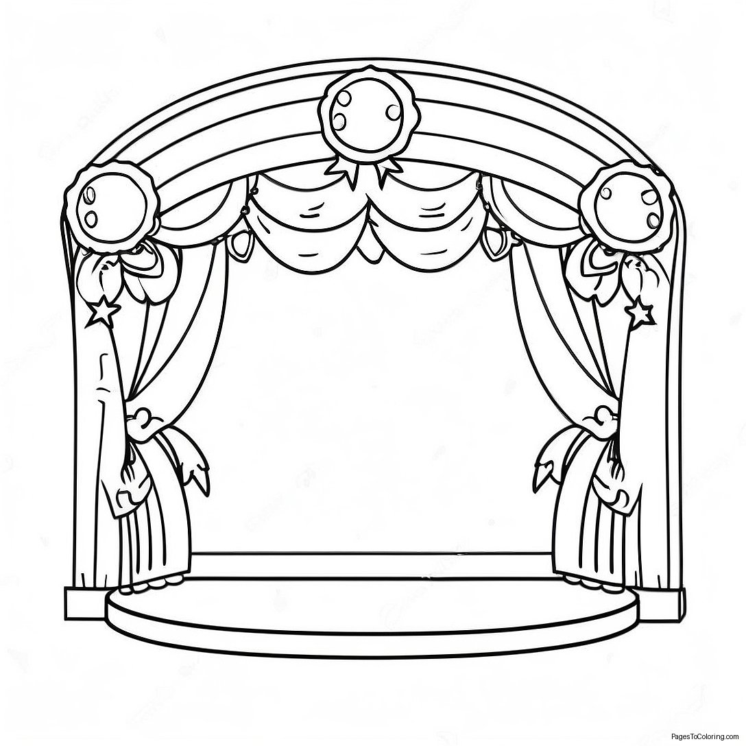 Talent Show Stage Coloring Page 46622 37367