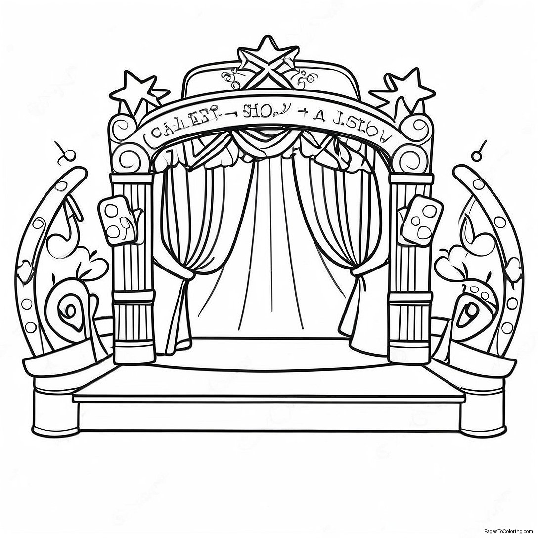 Talent Show Stage Coloring Page 46622 37368